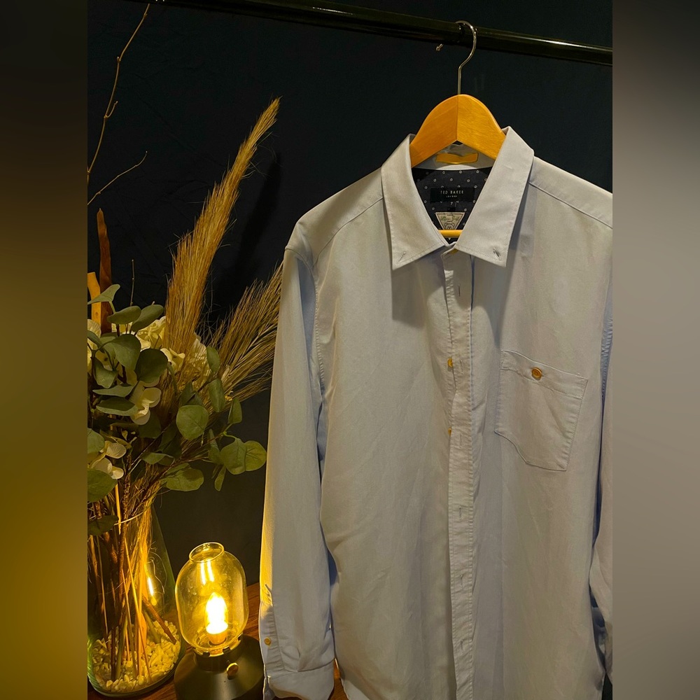 Ted Baker London Medium Pale Blue Button Down Shirt